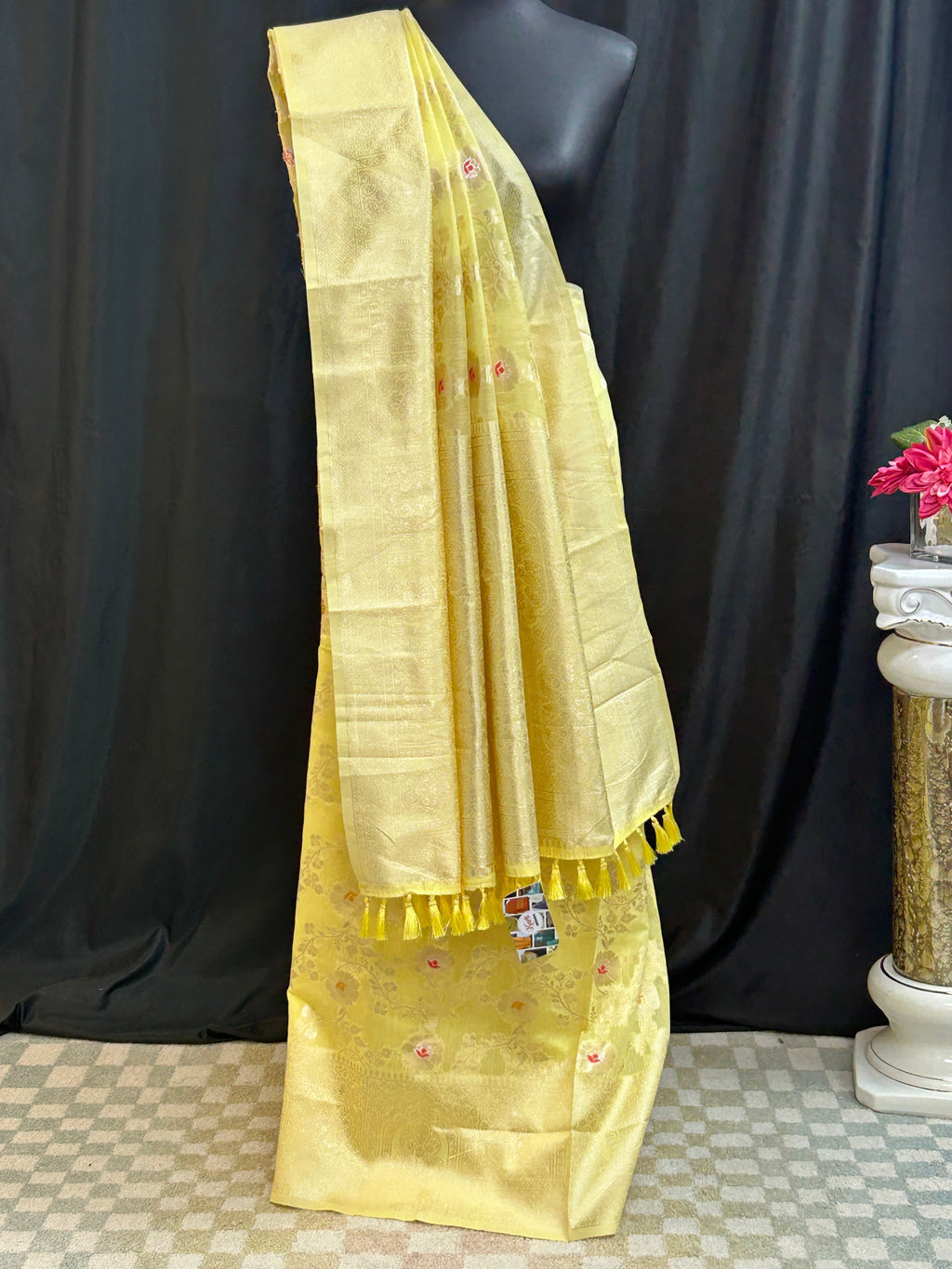 Linen cotton saree