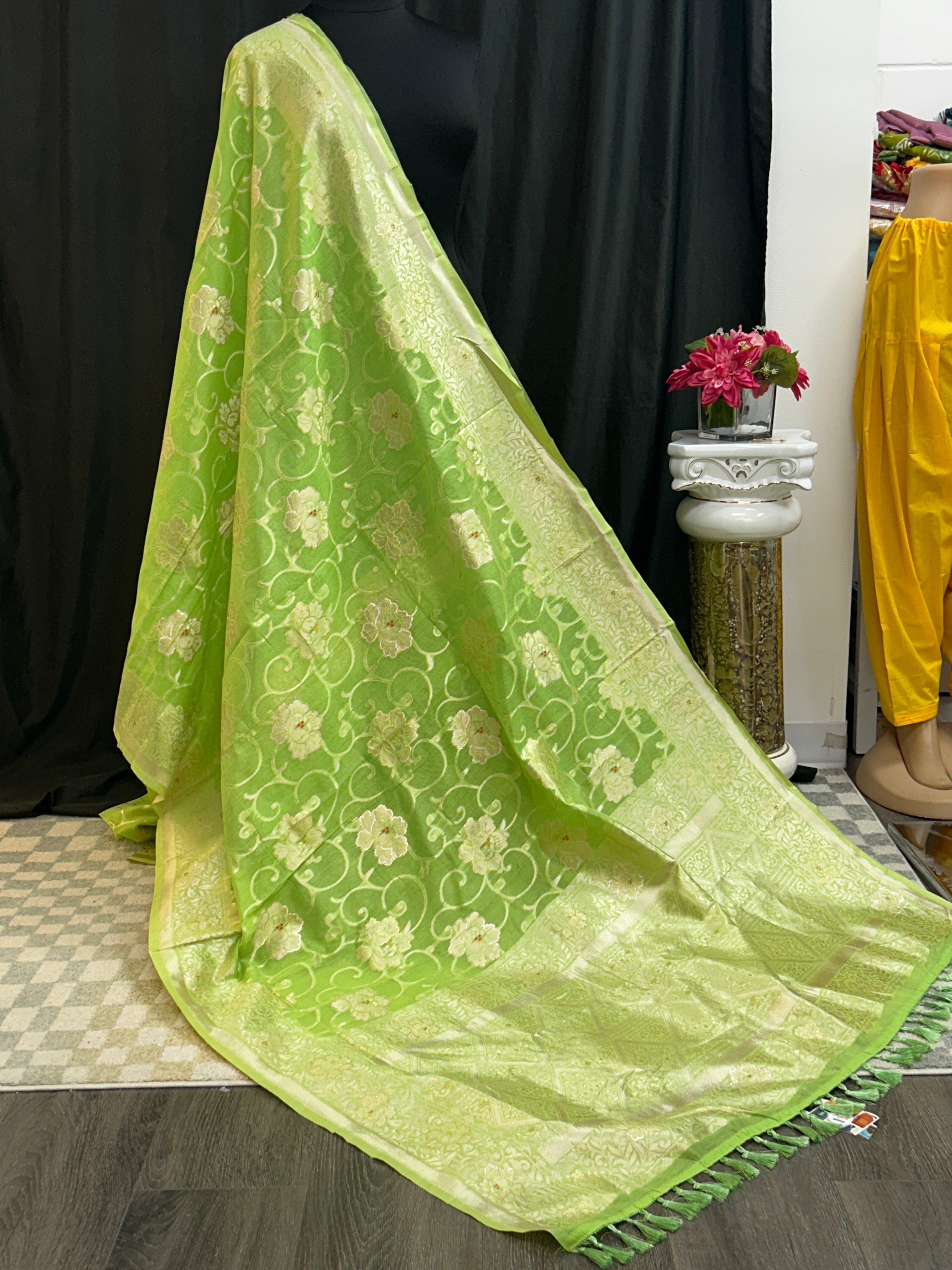 Linen cotton saree