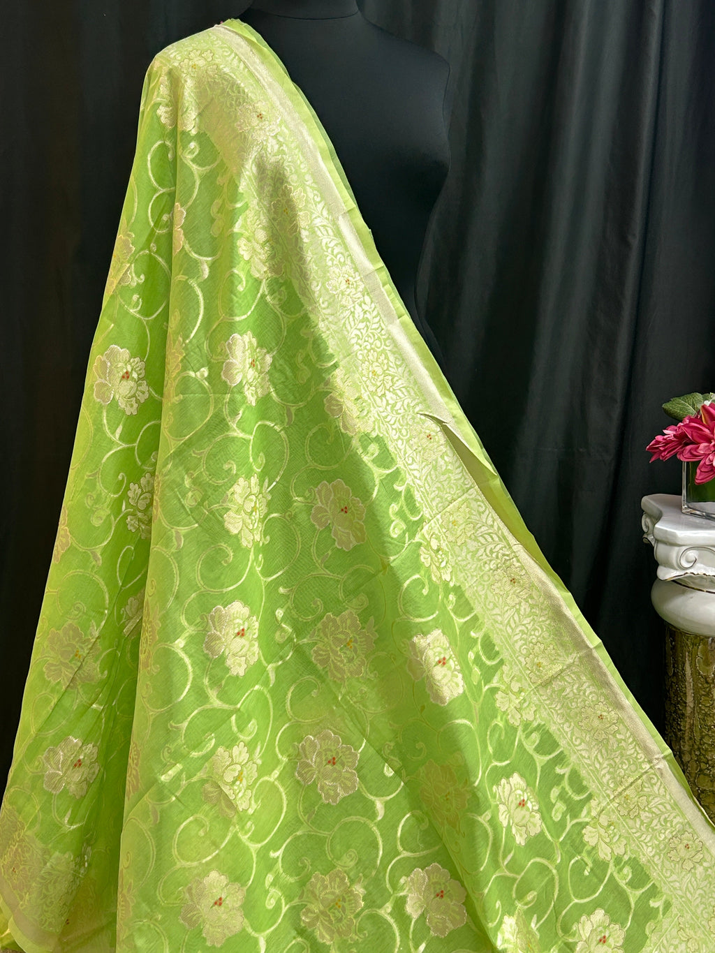 Linen cotton saree