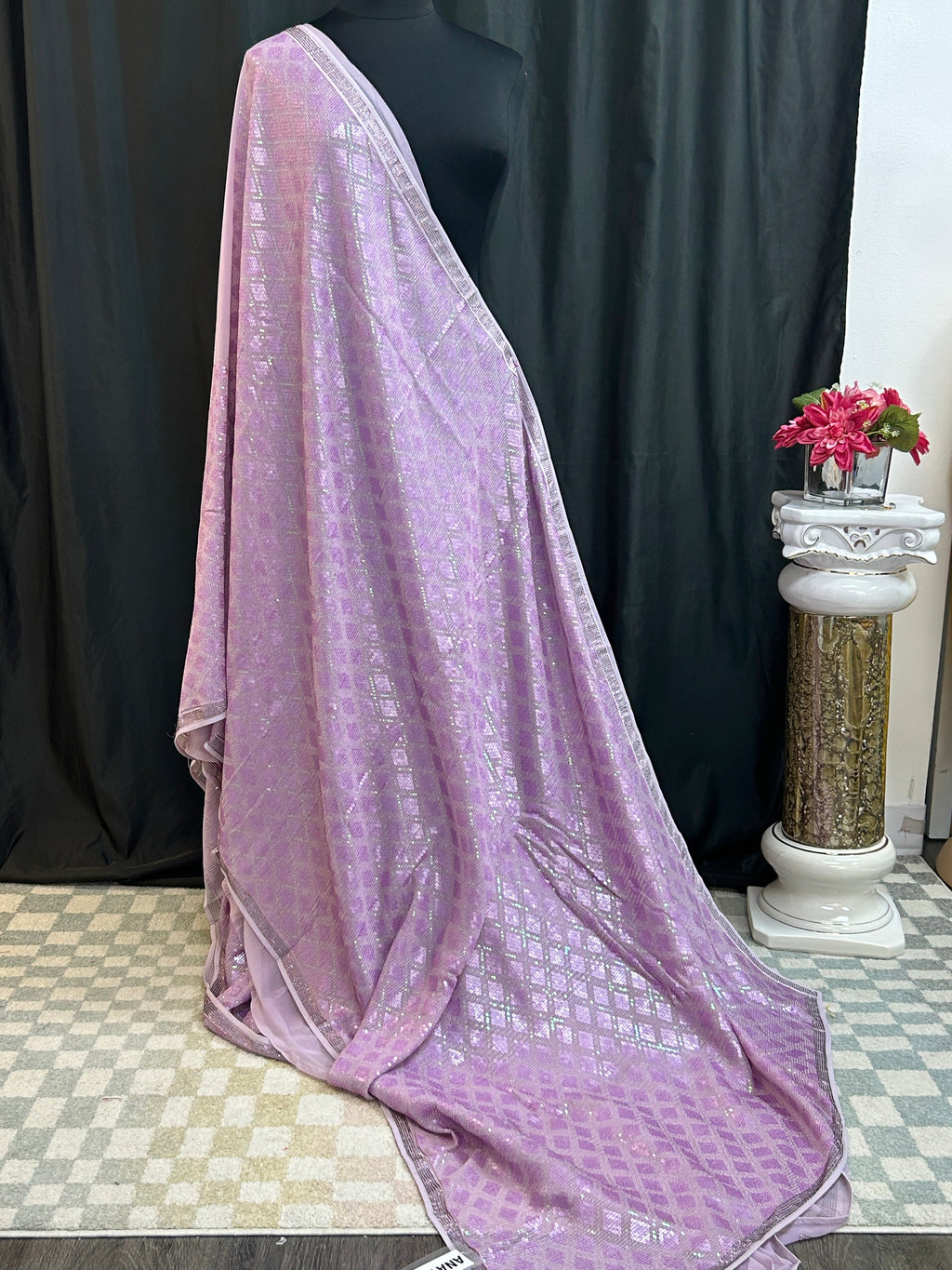 Pure georgette saree with Italian sequin work