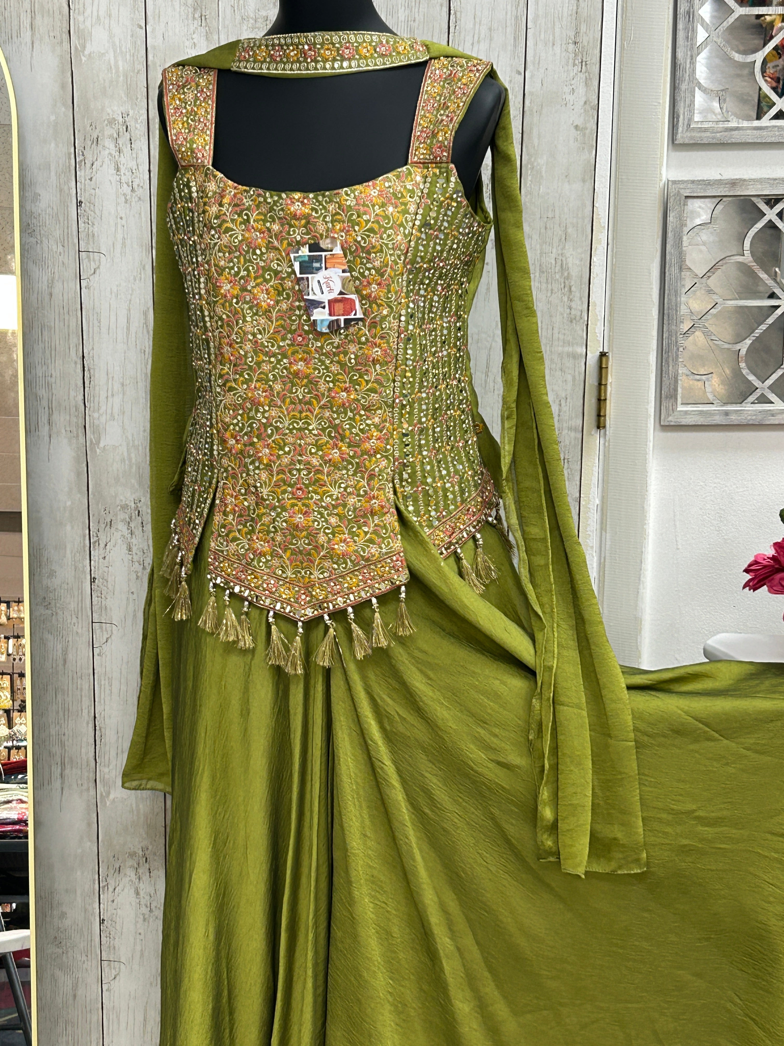 Sharara suit : chiffon silk sharara set