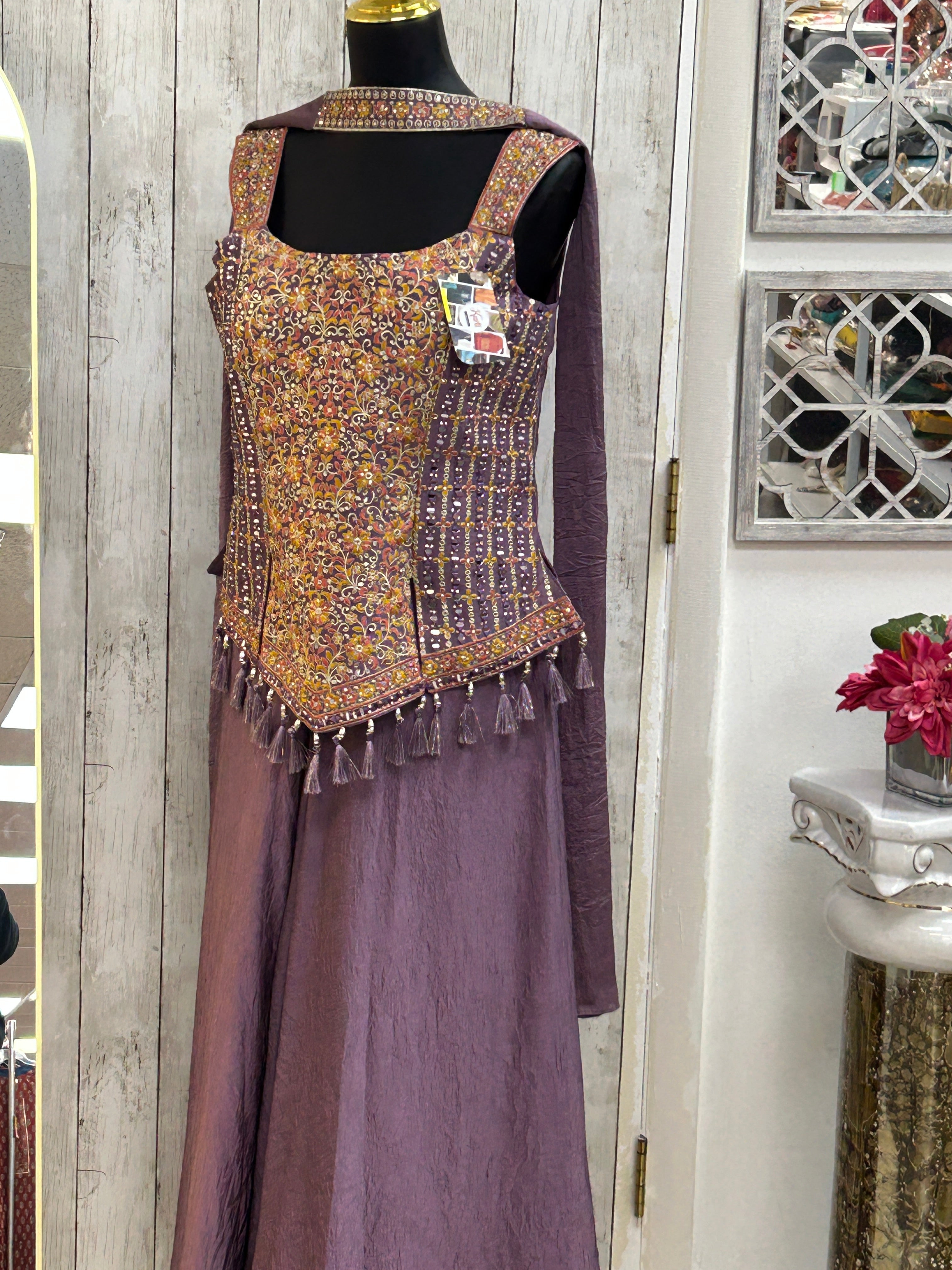 Sharara suit : chiffon silk sharara set