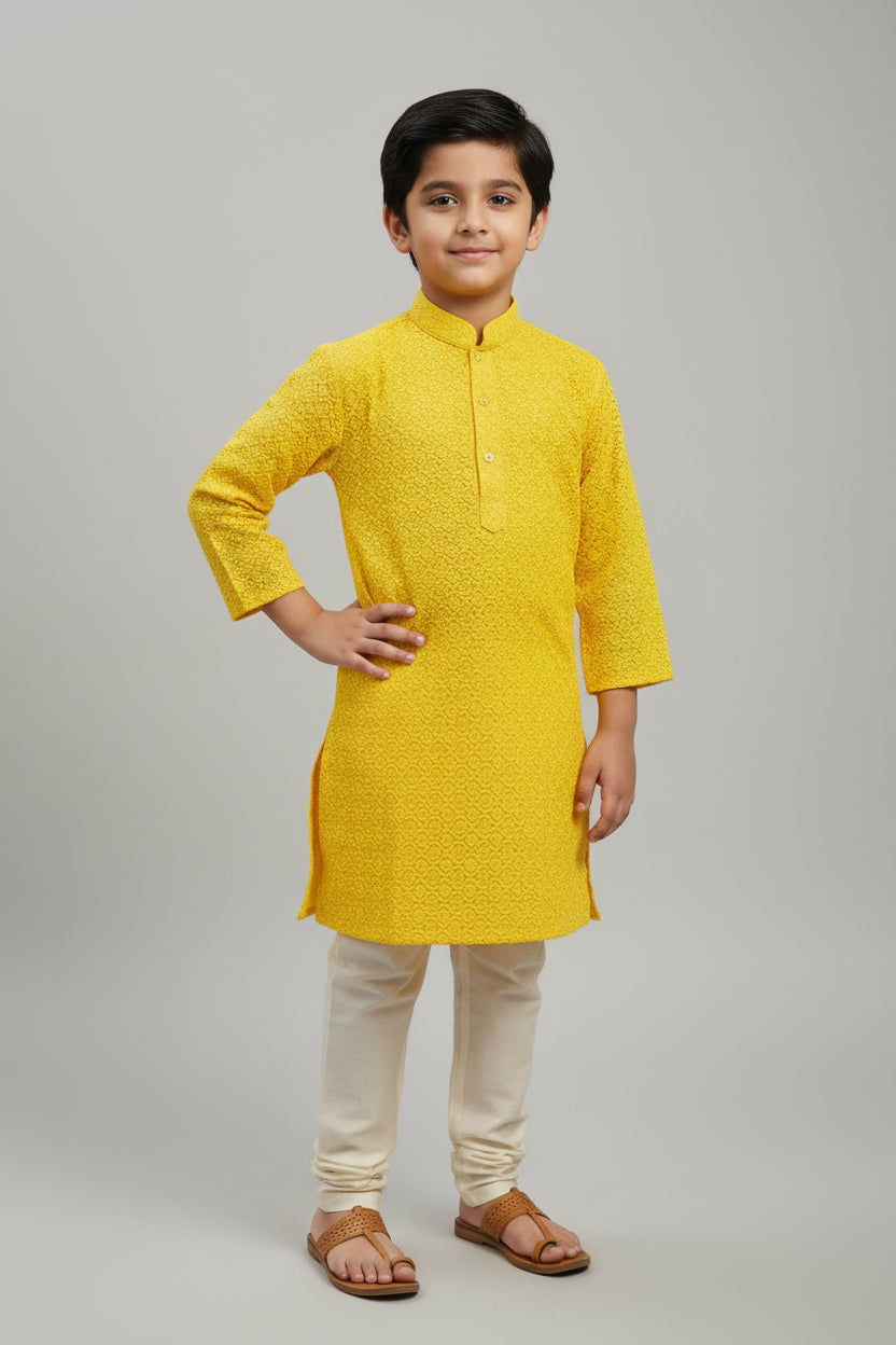 Yellow : Kids kurta pajama set