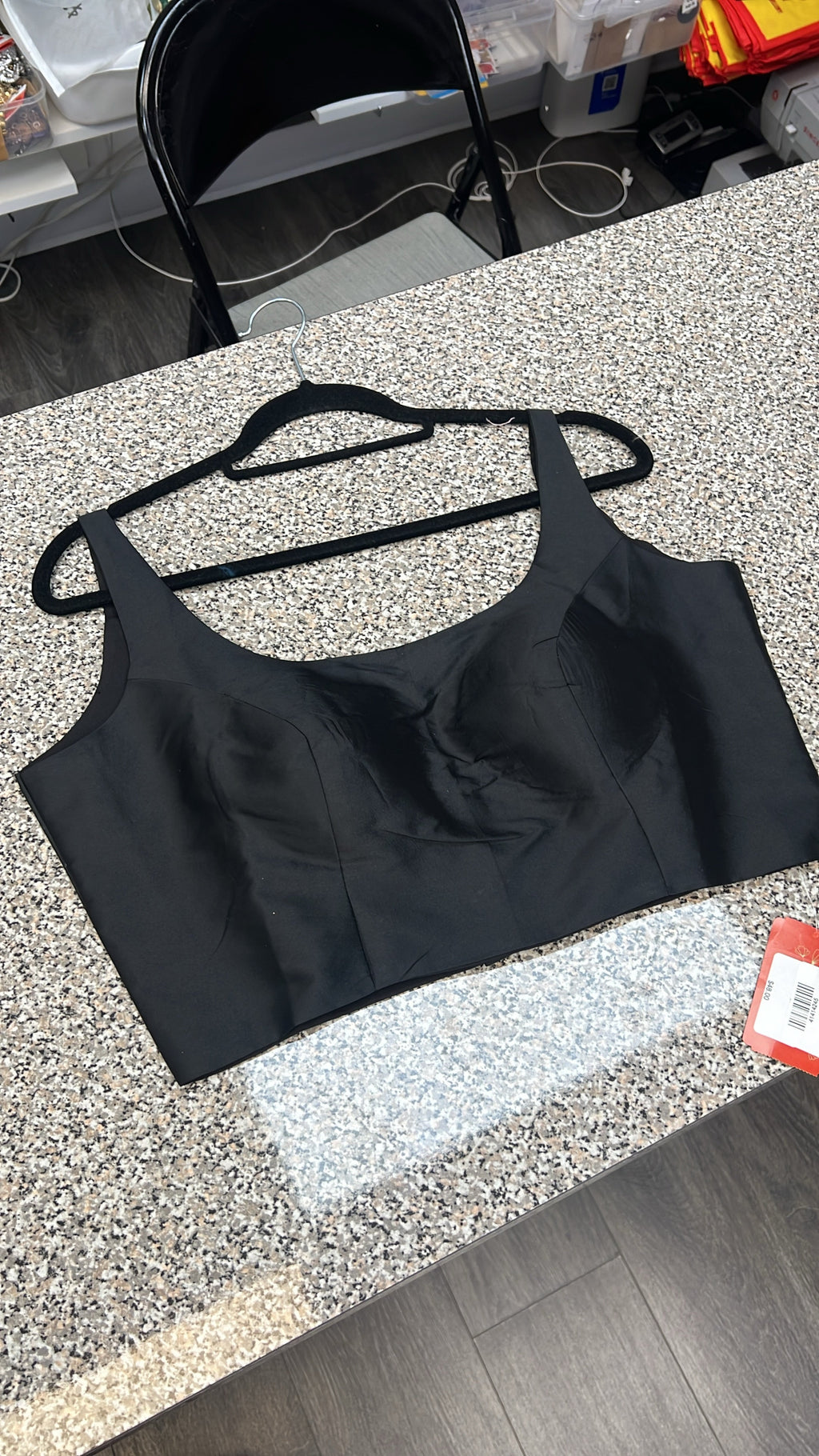 Black sleeveless blouse