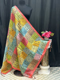 Multi color dupatta | tussar silk dupatta