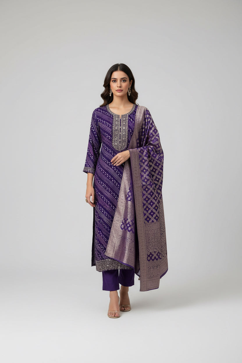 Soft cotton Bandhani salwar sets