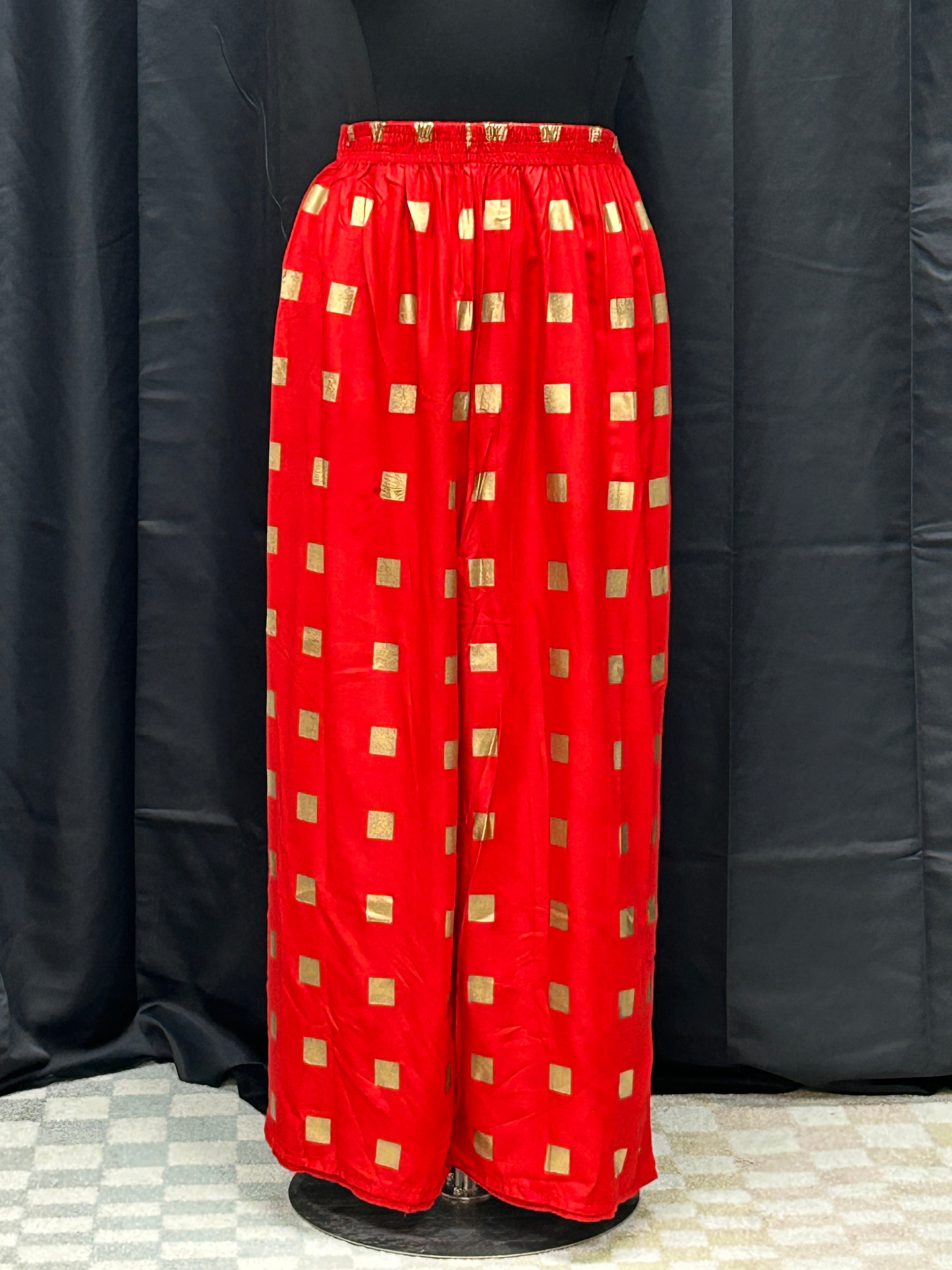 Red rayon Plazzo pant