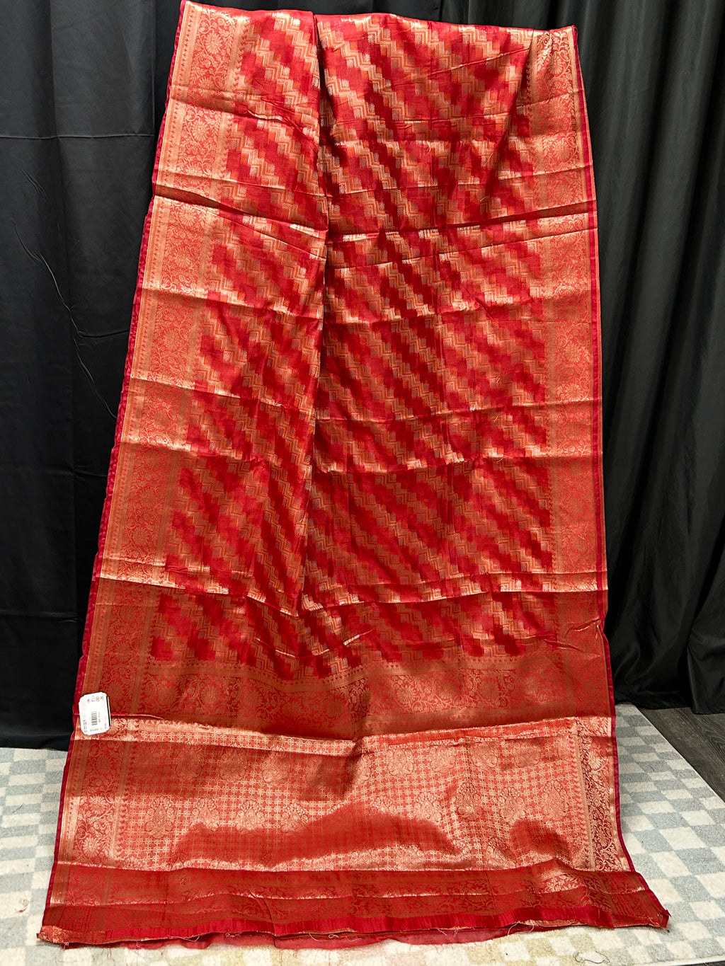Copper jari saree