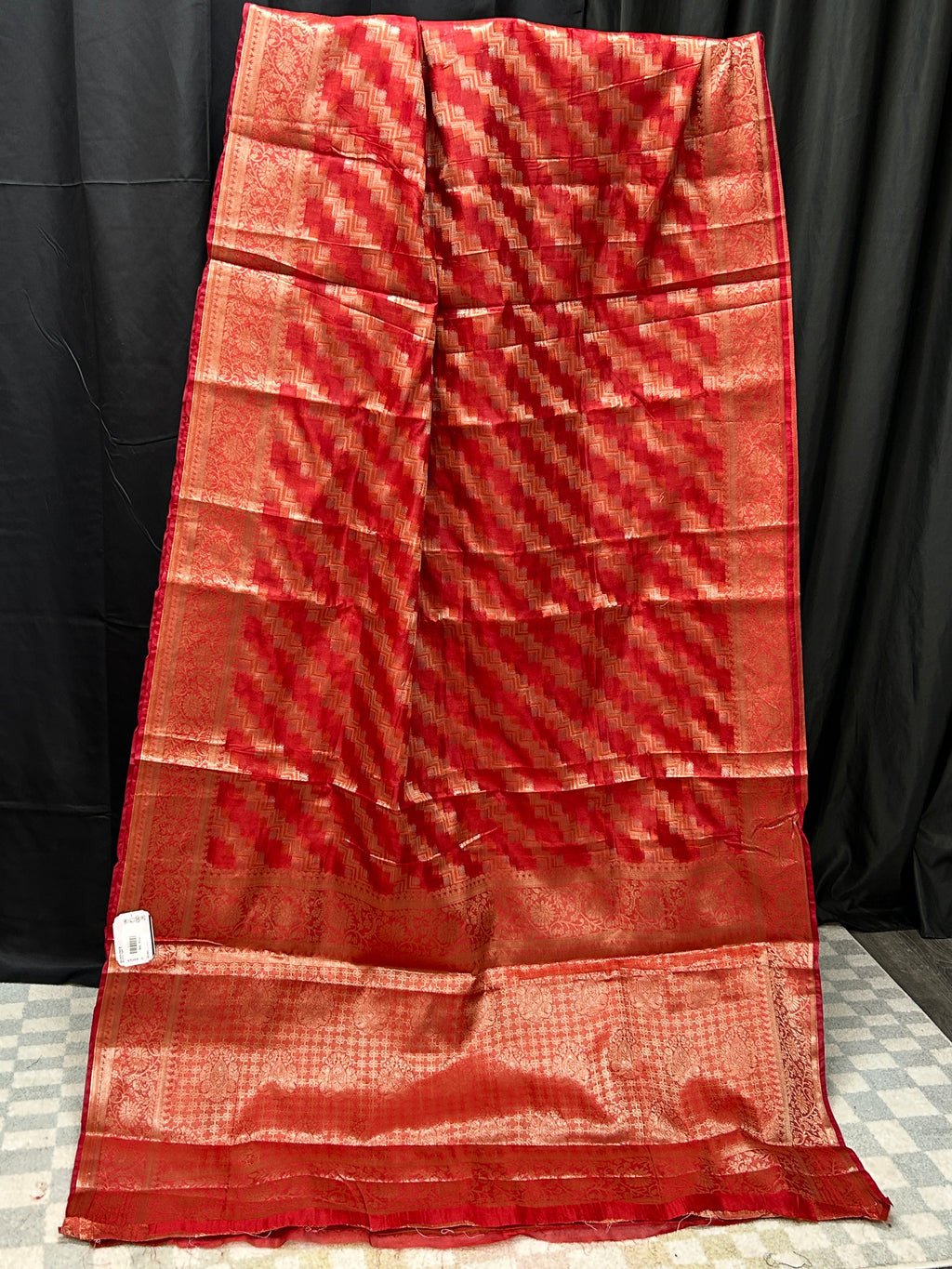 Copper jari saree