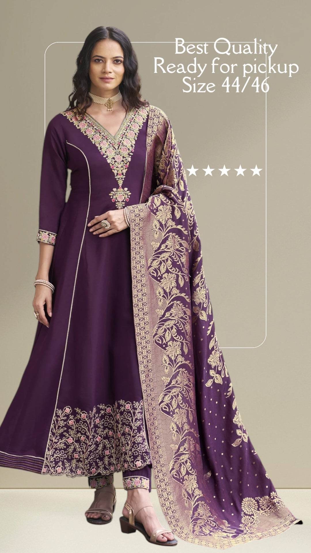 Silk Anarkali Kurti set