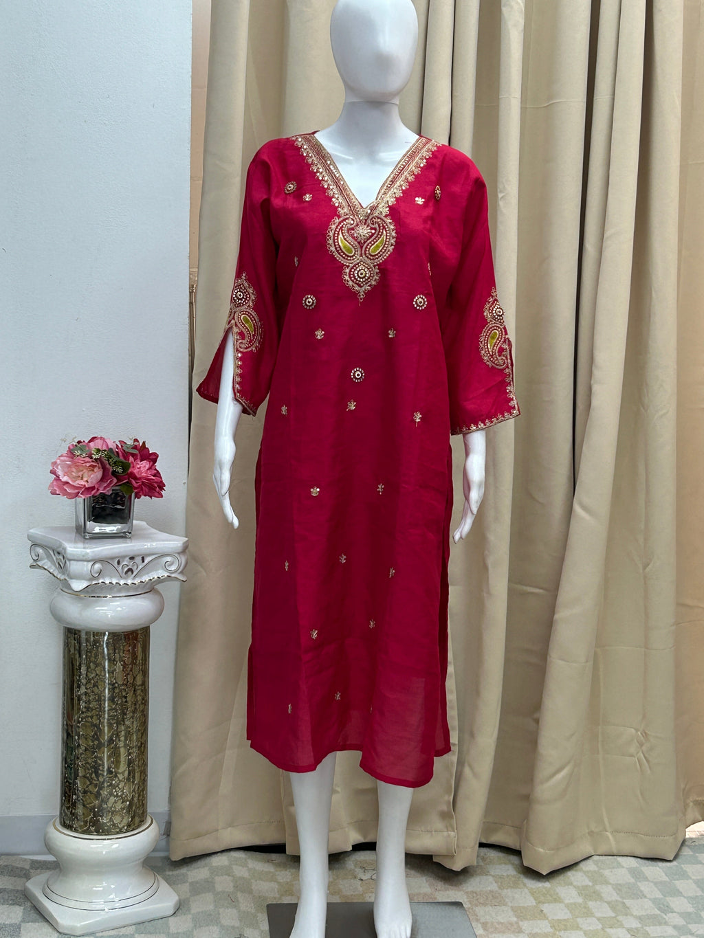 Crape silk kurti