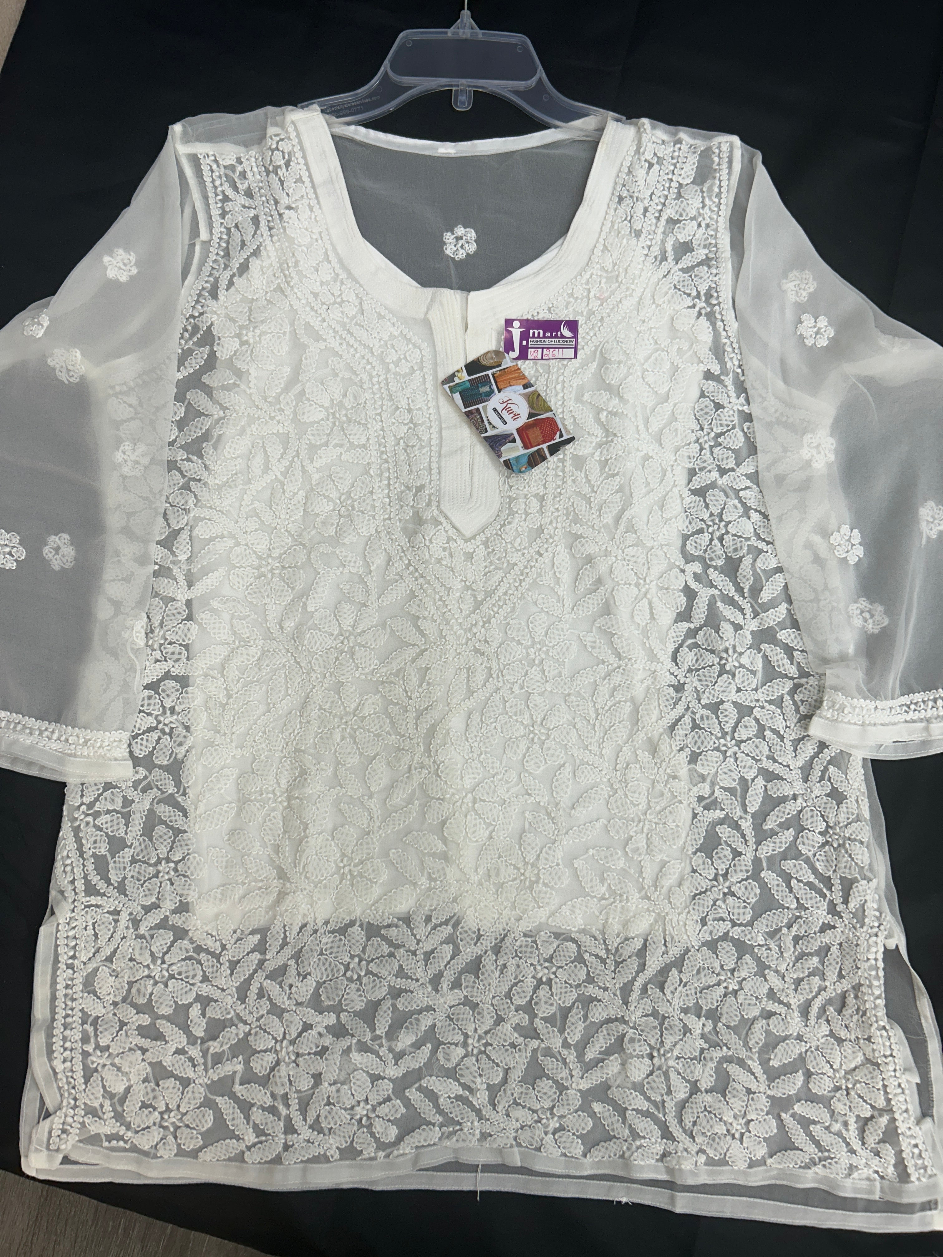 Chikankari short kurti with inner