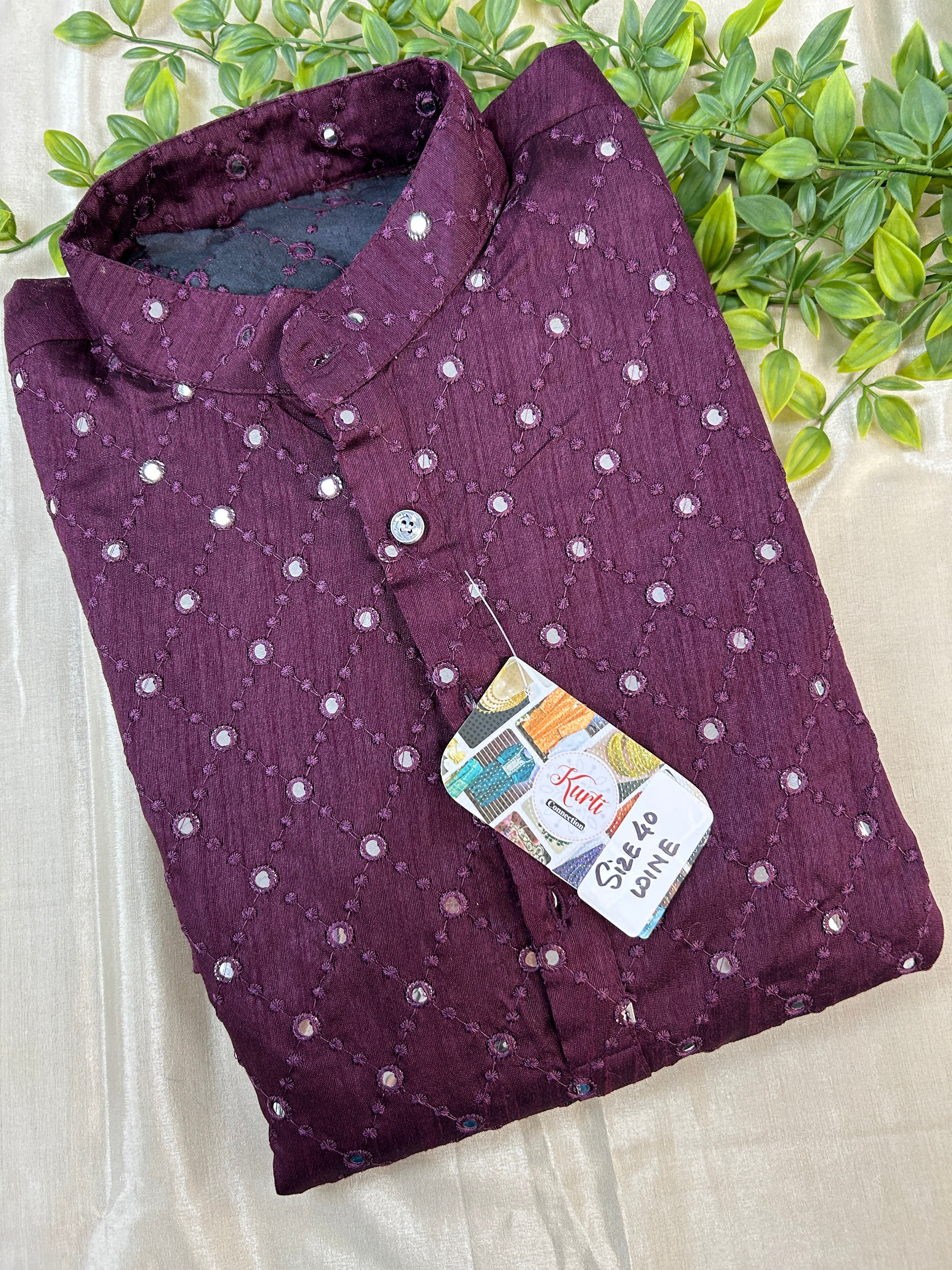 Cotton silk kurta