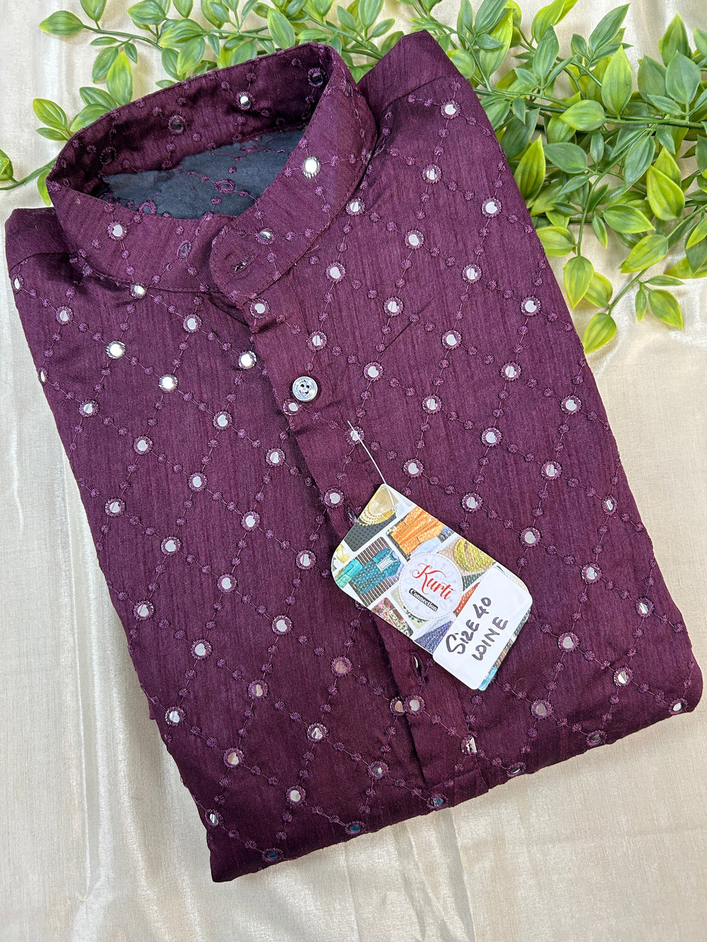 Cotton silk kurta