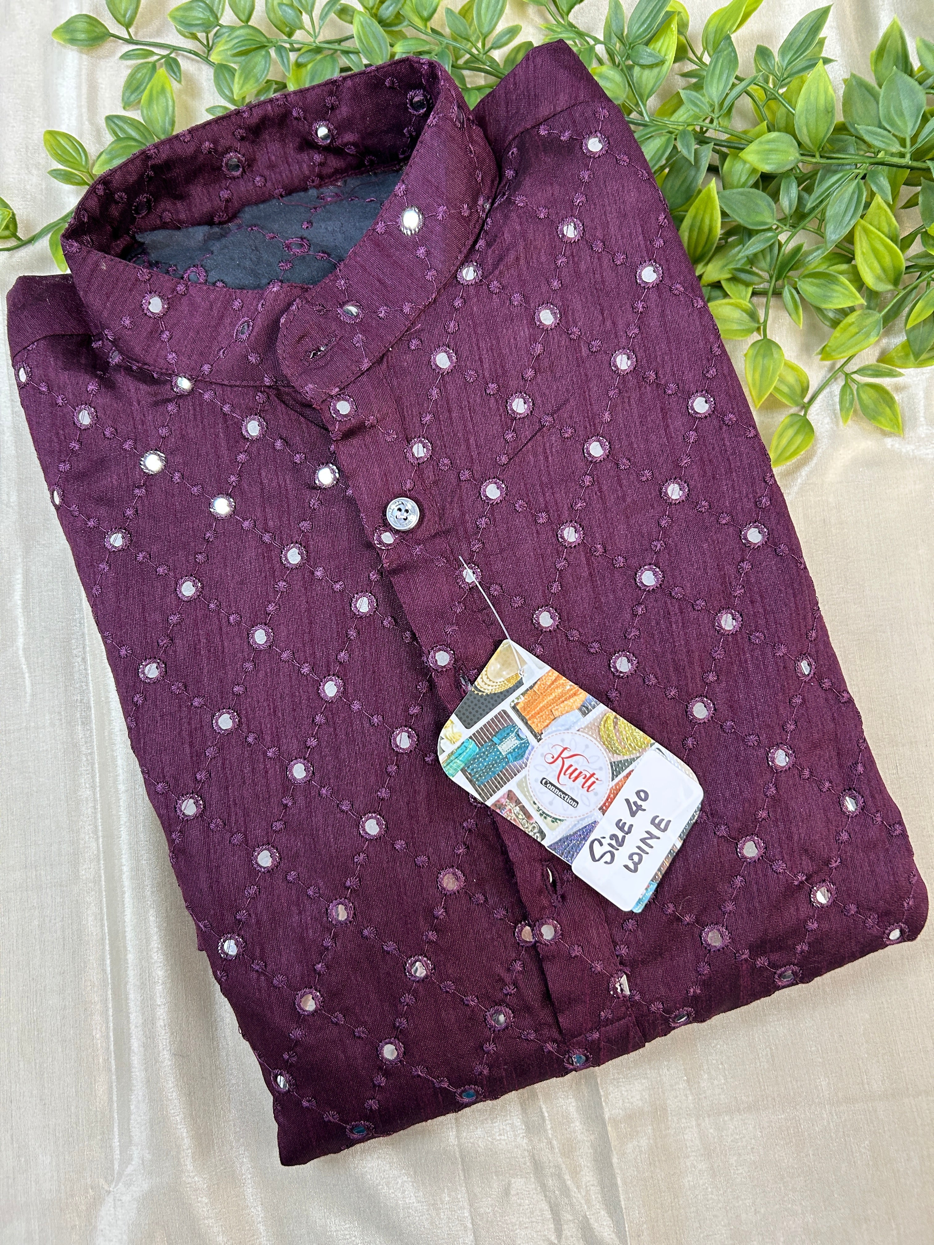 Cotton silk kurta