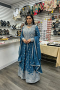 Ruhi : Chinnon silk gown with skirt