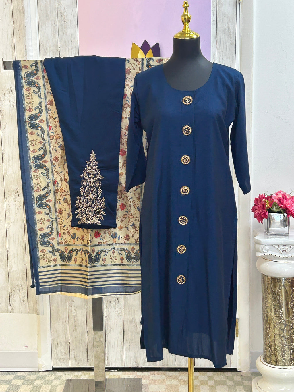 Modal silk kurti set