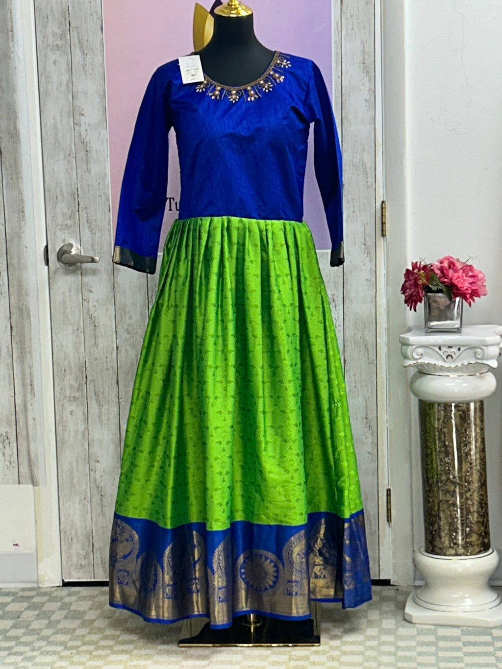 Art silk long frock / Anarkali Kurti