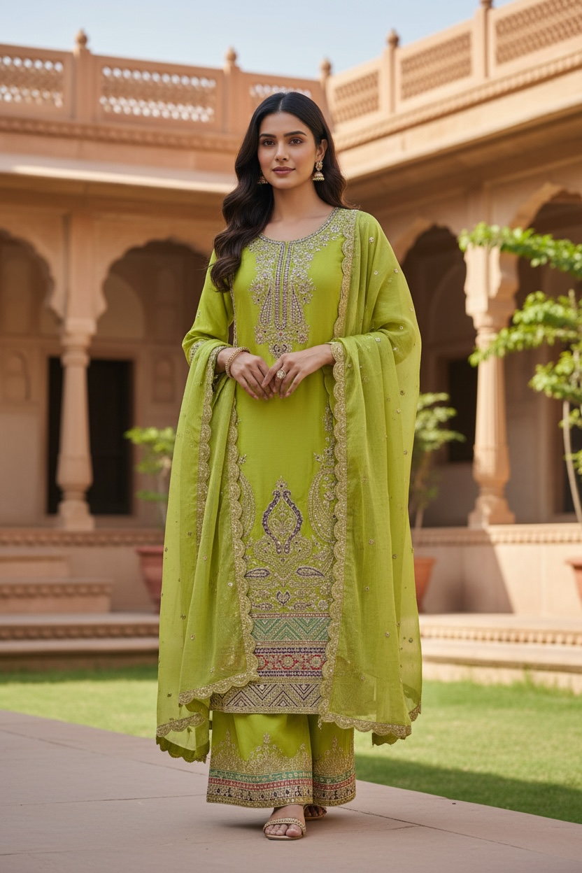 Rashmi | chinon silk party wear suits | Sharara