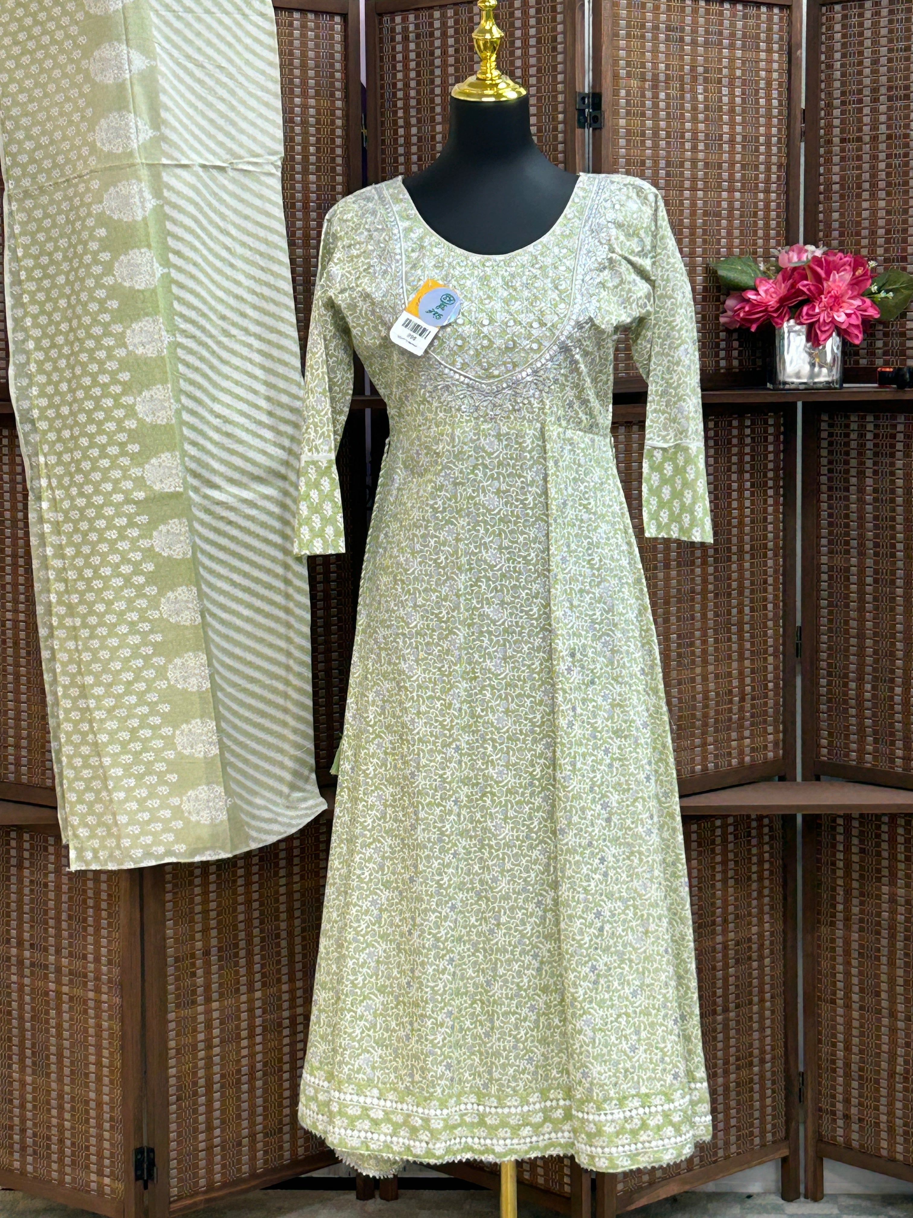 Cotton Long kurti with dupatta