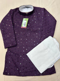 Sequin kurta set : purple (kids : boys)