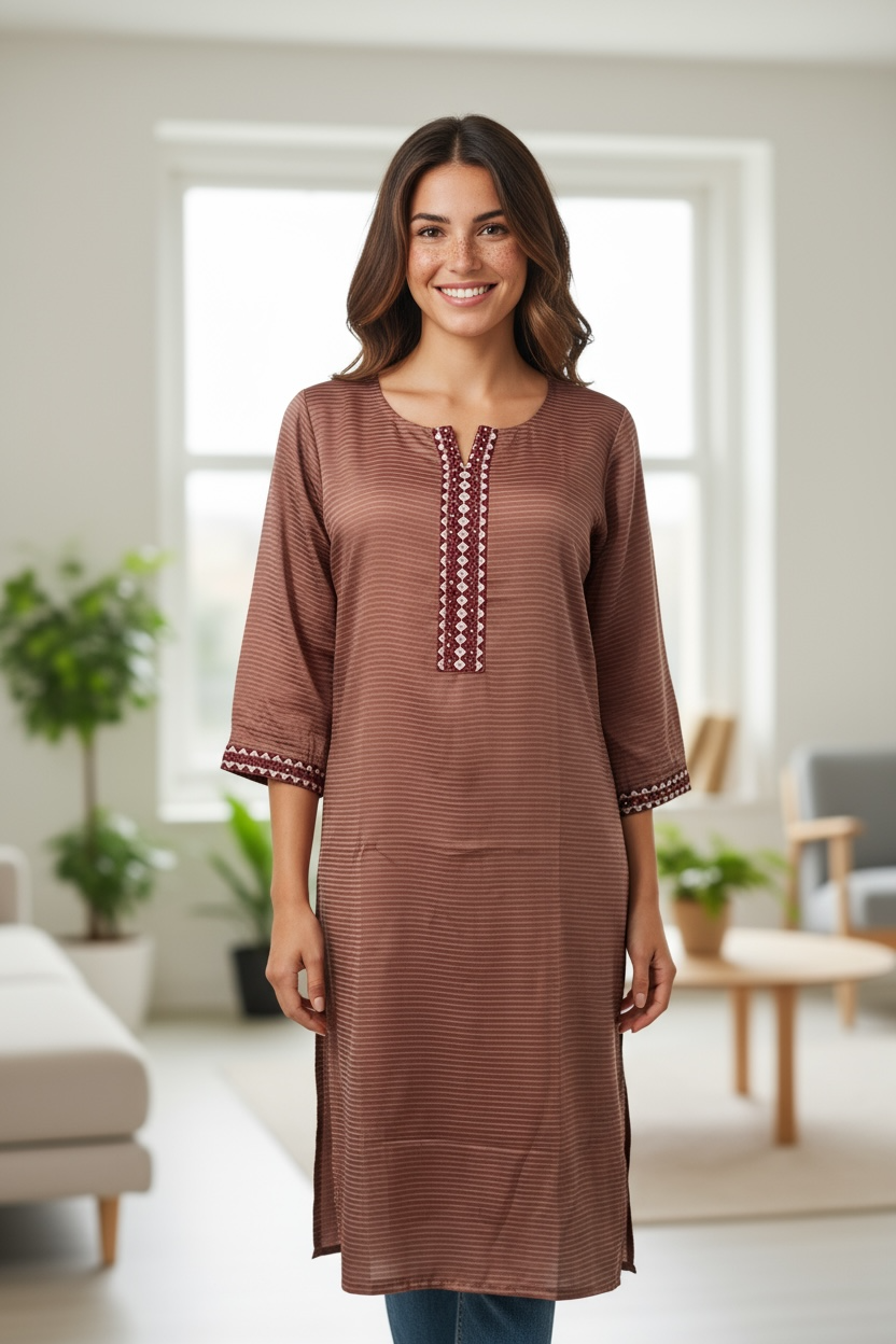 Chinon silk kurti