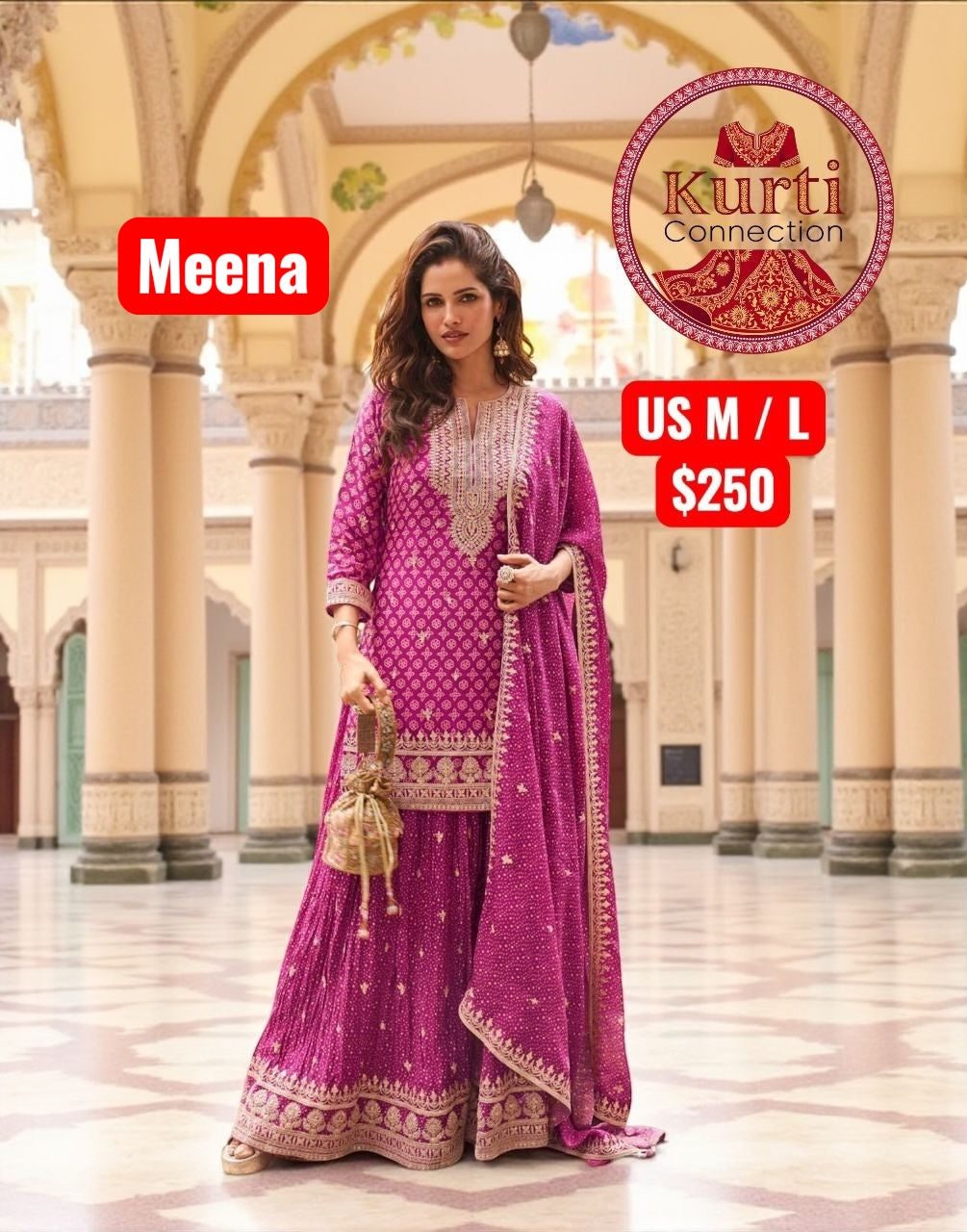 Meena : Silk sharara set