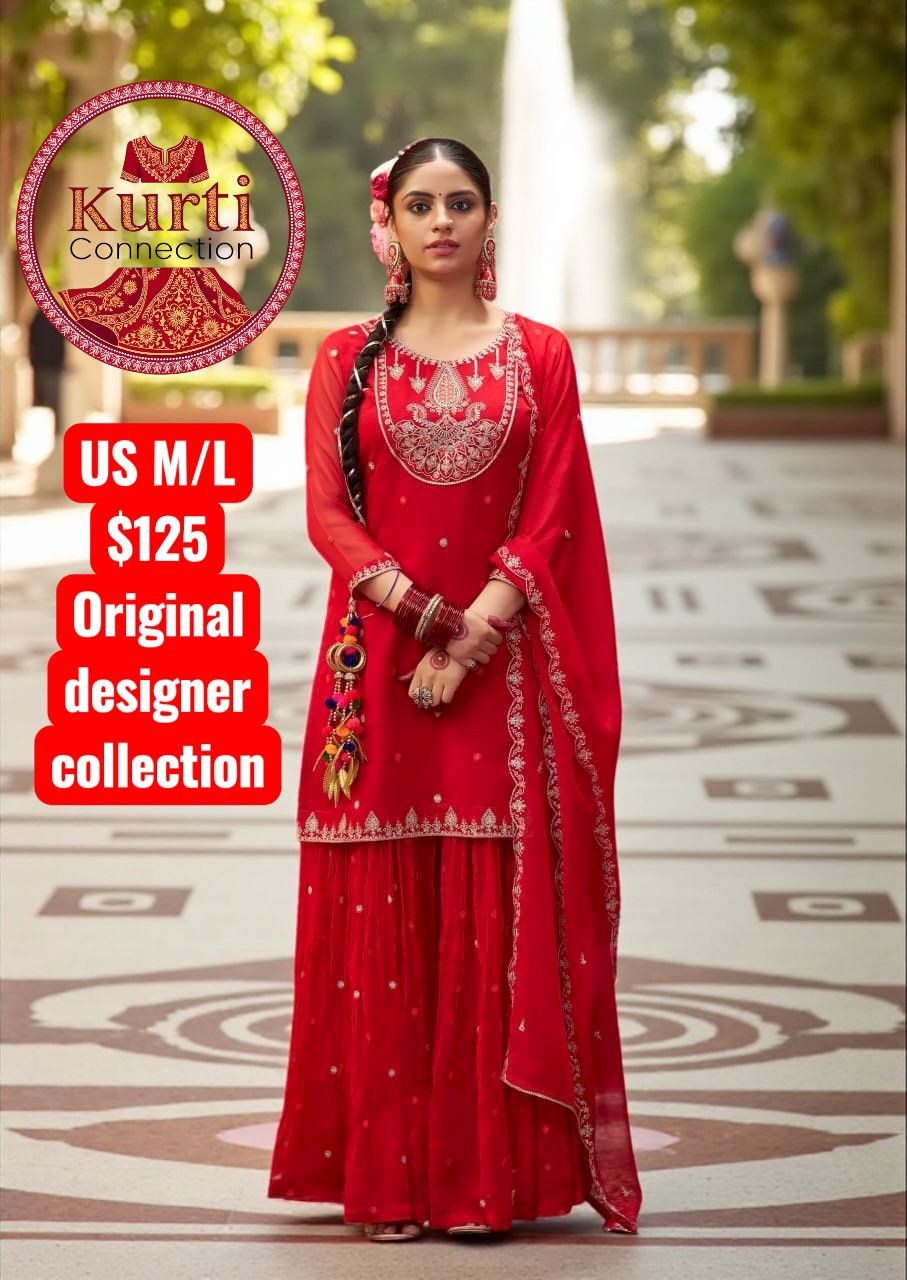Manjari: red sharara set