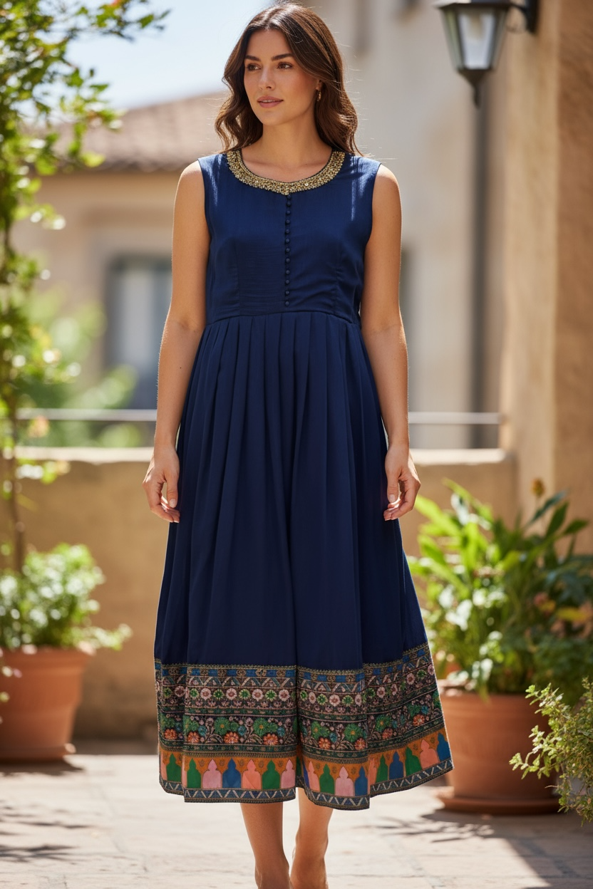 Silk long kurti