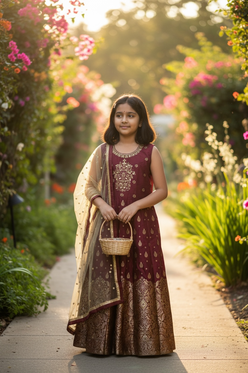 Kids / girls : Size 36 long kurti set