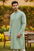 Foil mirror work cotton kurta set