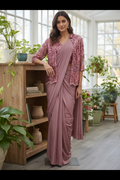 Ready to wear saree with overcoat