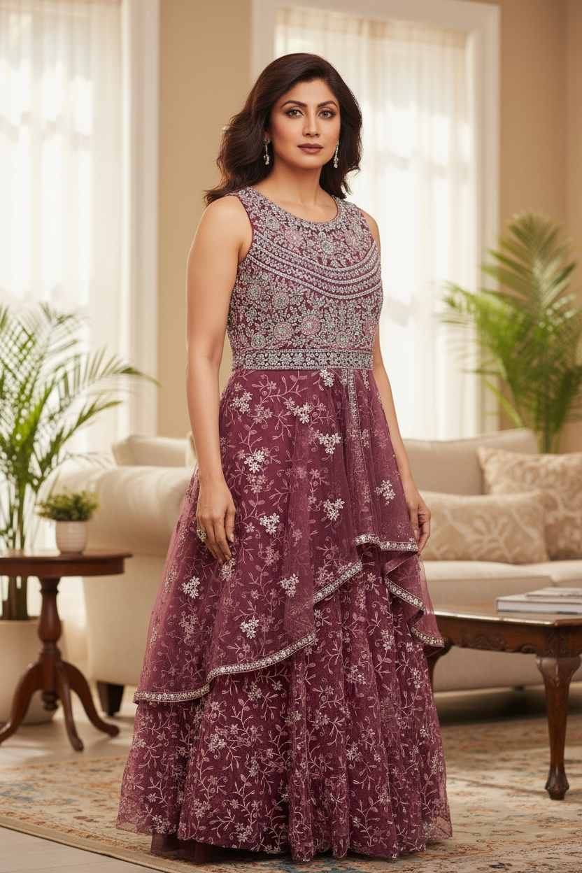 Heavy party wear gown | indo western gown