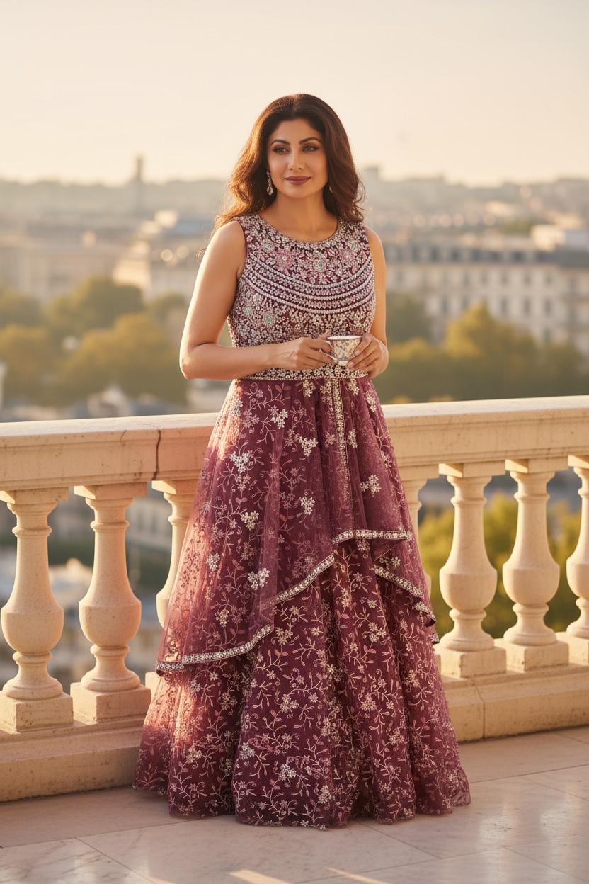 Heavy party wear gown | indo western gown