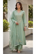 Mausam : Heavy party wear silk Anarkali set
