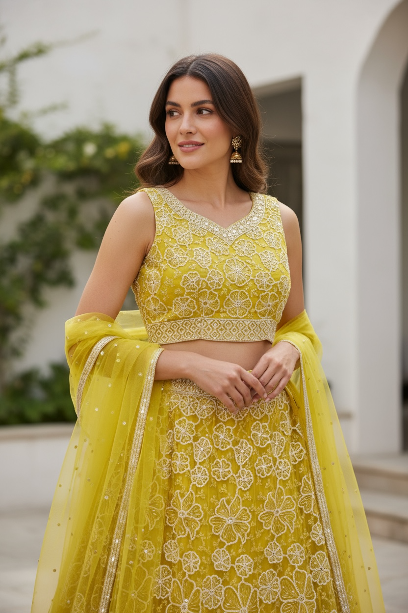 Yellow lehenga set