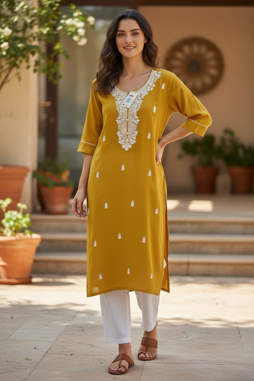 Rayon kurti ( only Kurti pant not included)