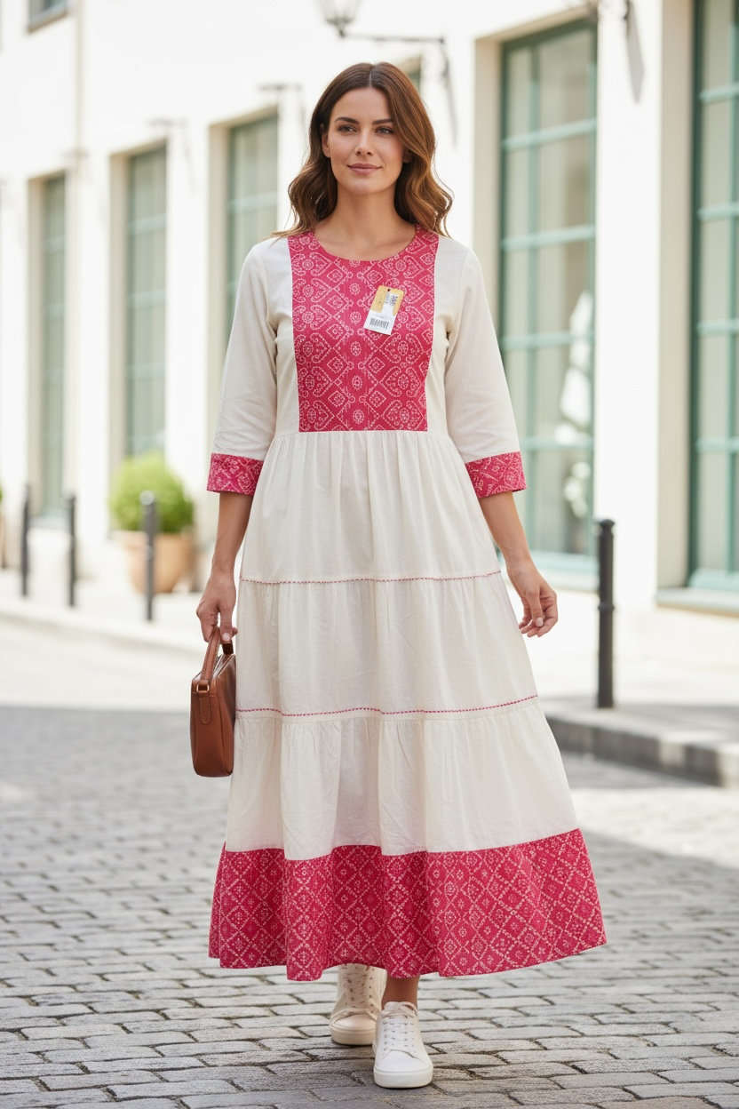 Off white long kurti