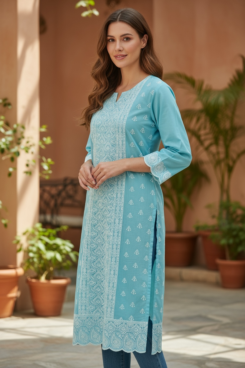 Cotton Chikankari kurti