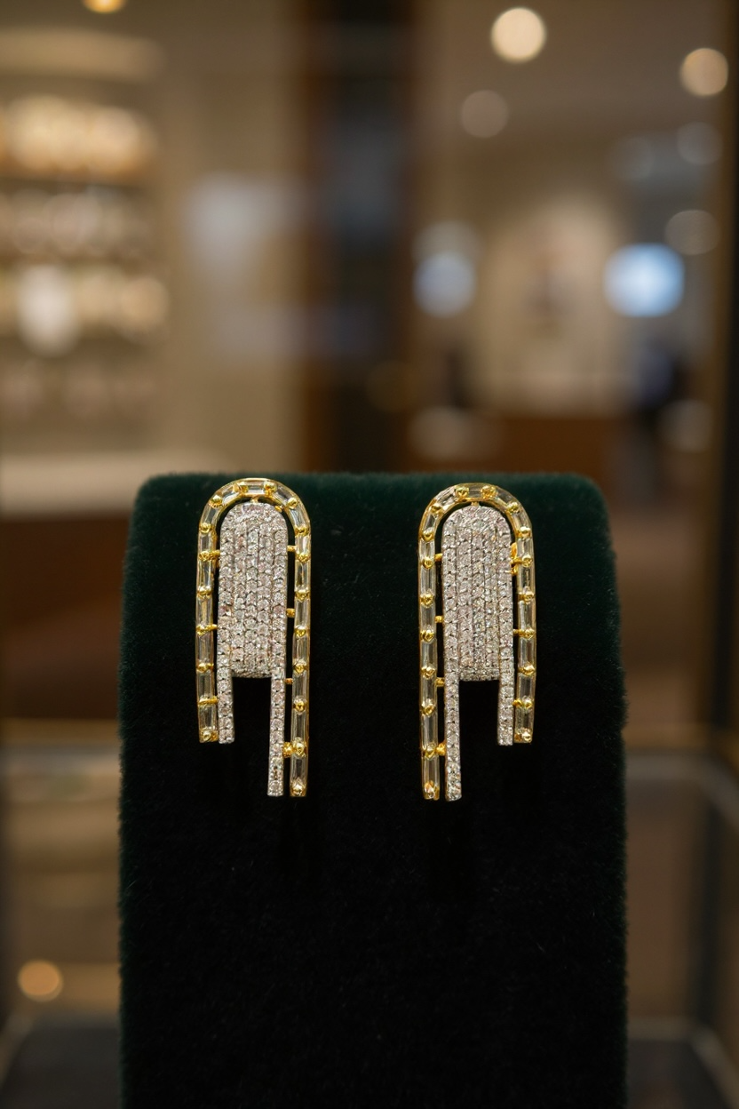Dual tone earrings