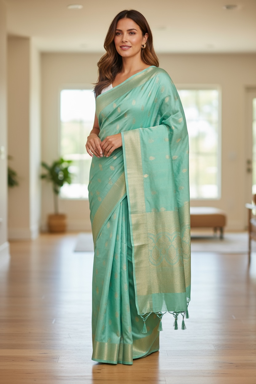 Silk saree with blouse piece
