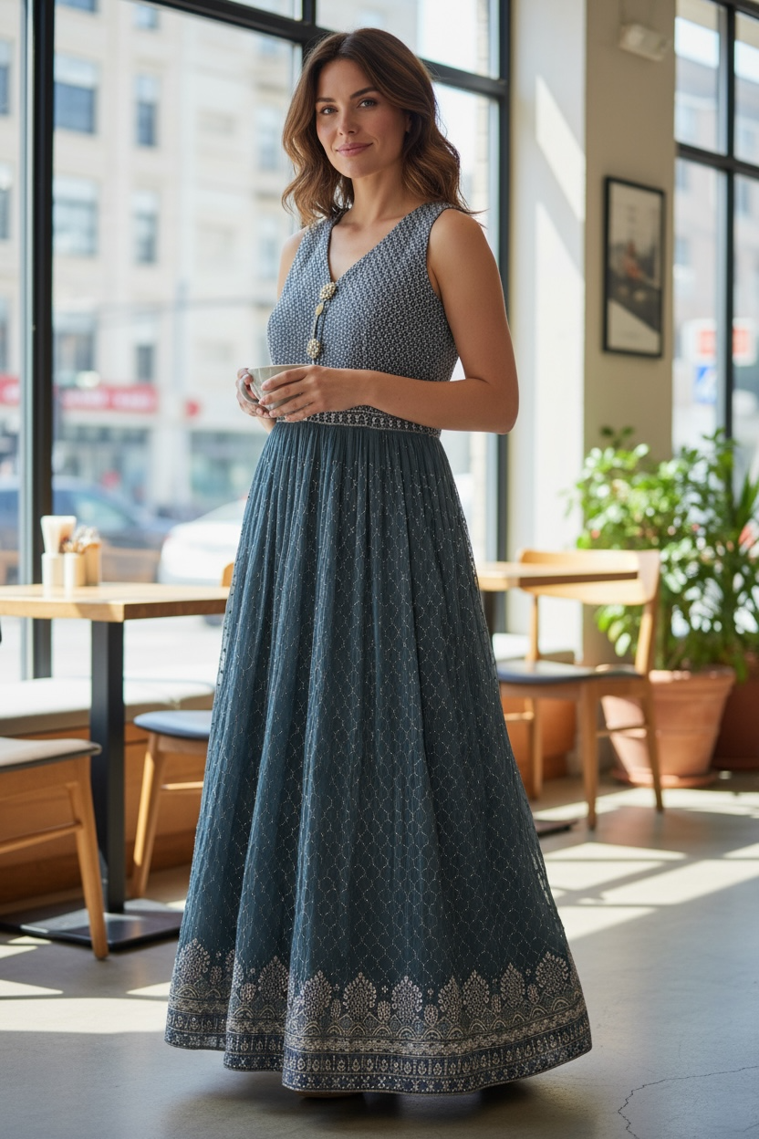 Heavy party wear long dress