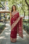 Heavy party wear saree