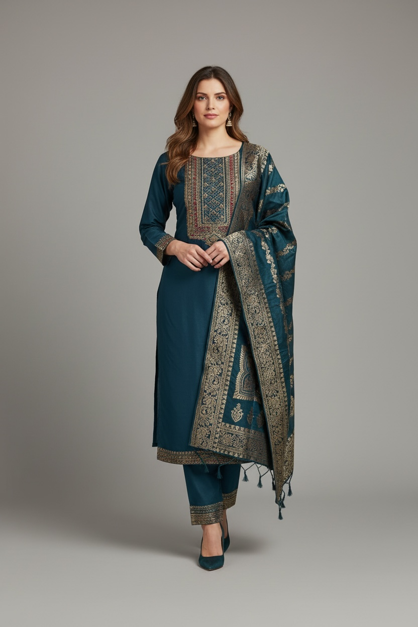 Silk salwar kameez set