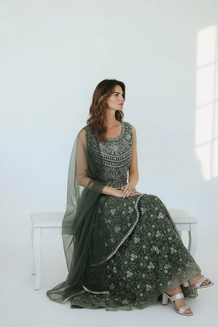 Indo western long gown