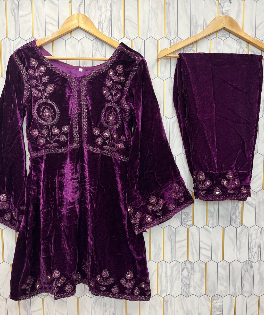 Velvet salwar suit