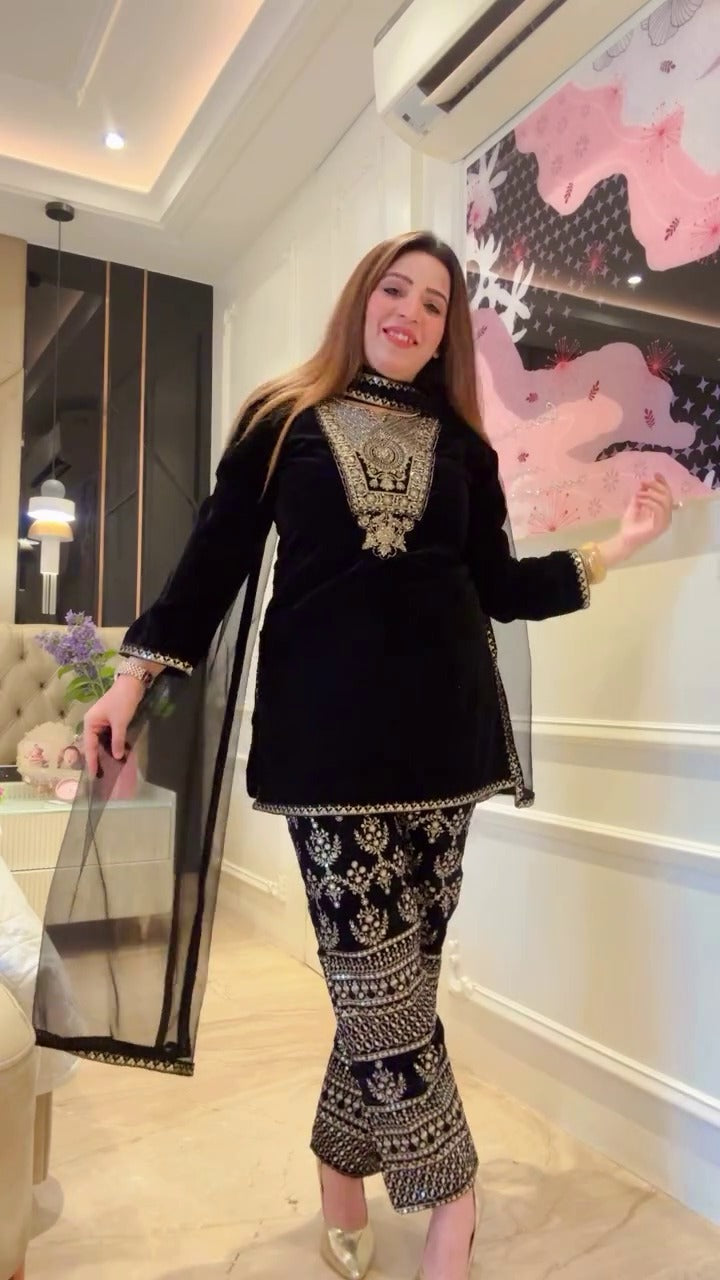 Velvet salwar suit