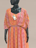 Chiffon long kurti with butterfly sleeves