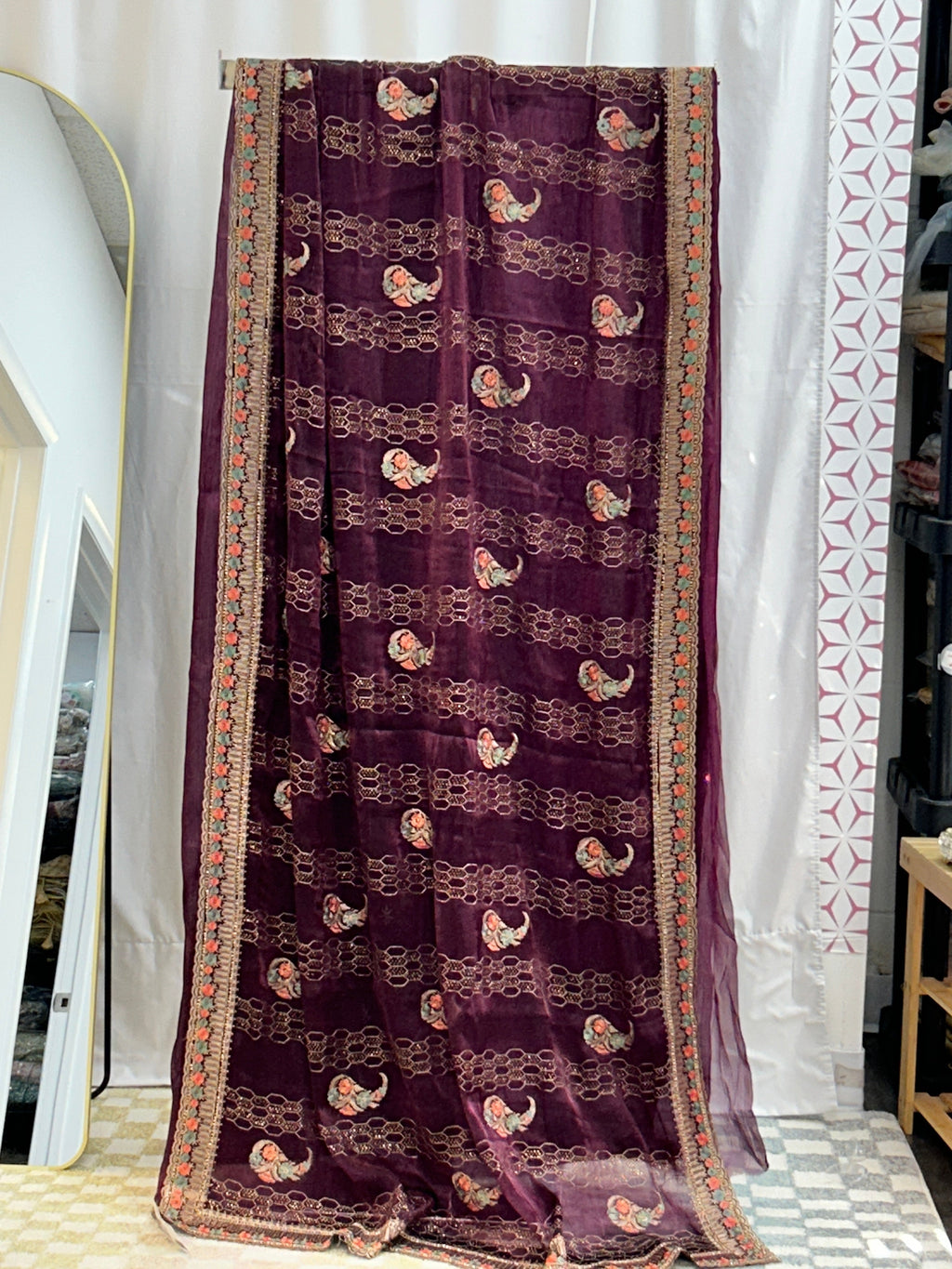 Chiffon silk saree : cocktail saree