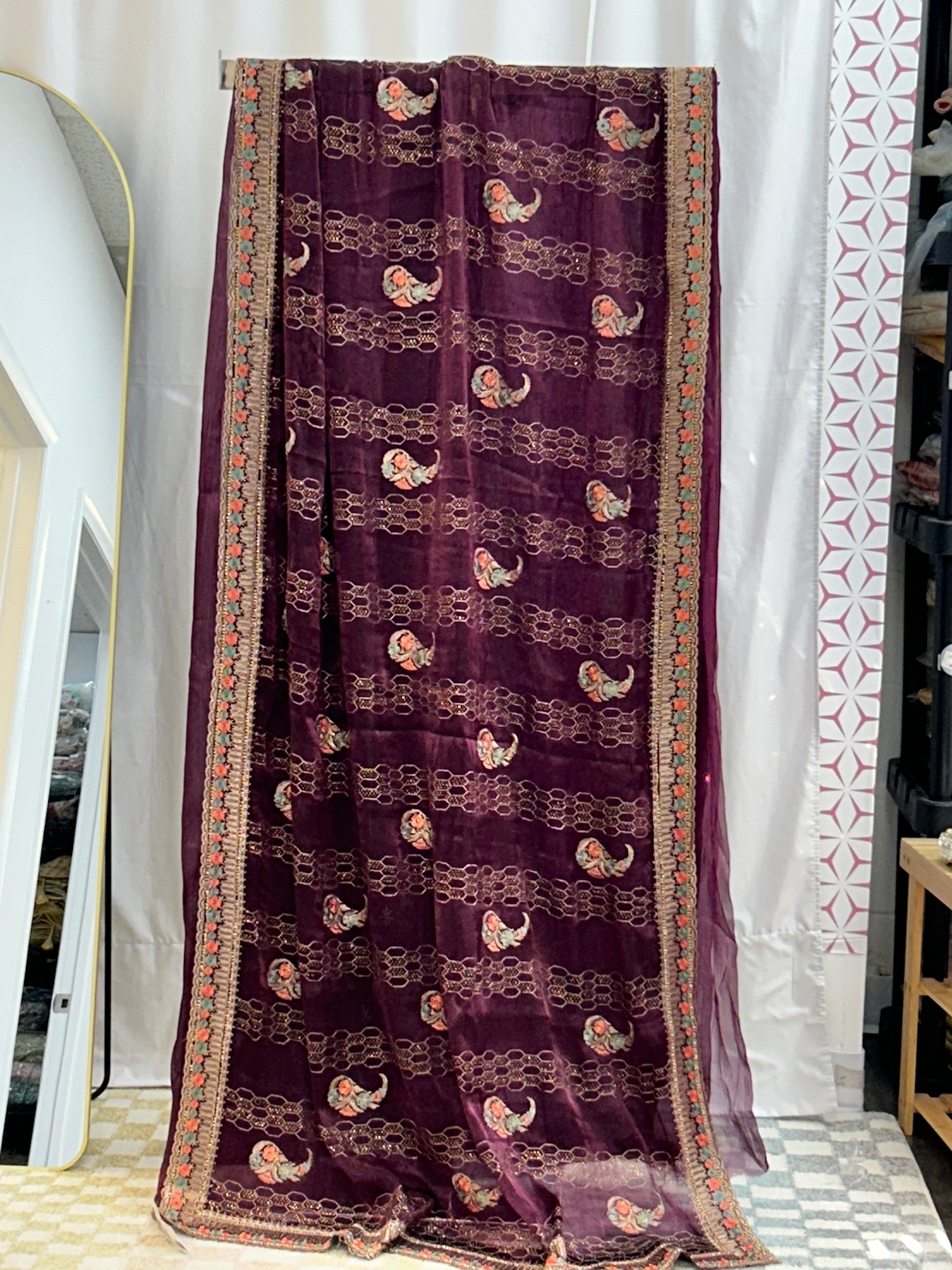 Chiffon silk saree : cocktail saree